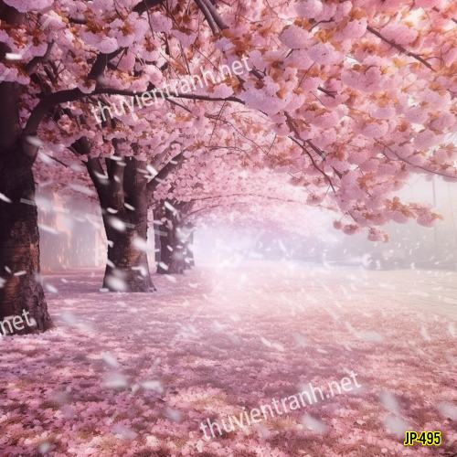 Tranh dán tường hoa anh đào-JP-495 - Tranh tường chất lượng cao